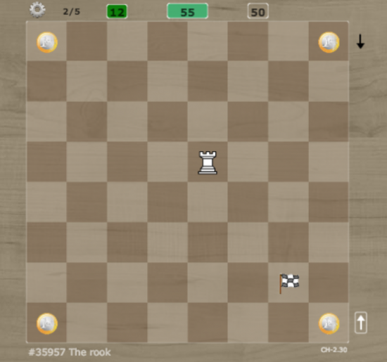Use the clog wheel (left hand top corner) to make the chess board fit you screen size. In this lesson you have to collect coins first and then you capture the flag.